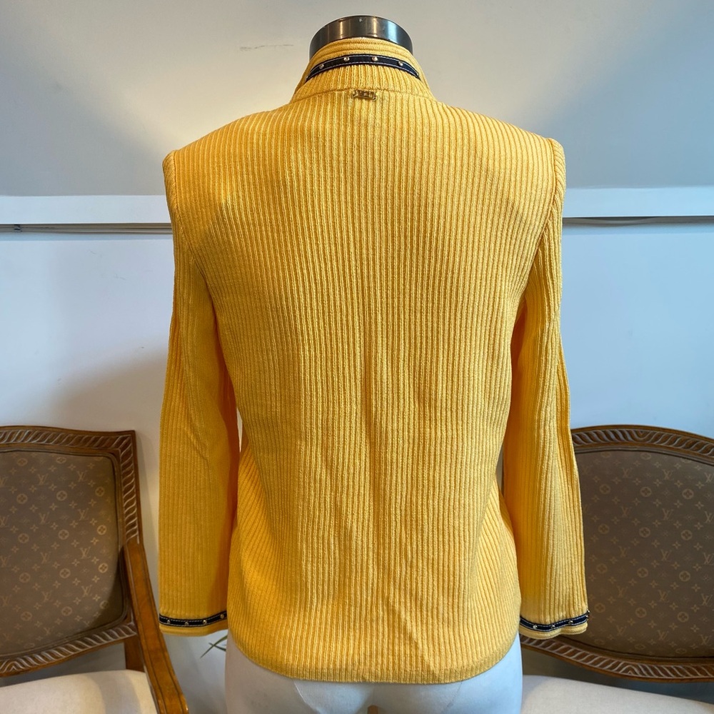 Vintage St. John Yellow Santana Knit Women's Jacket and Tank Top Set, S, Preppy - Picture 3 of 16